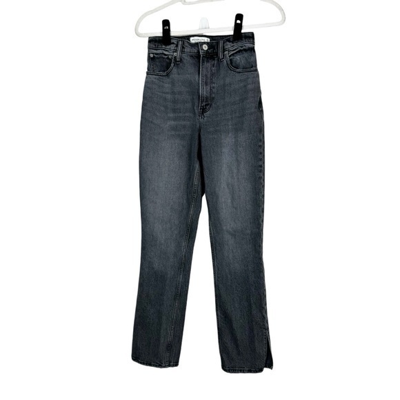 Abercrombie & Fitch Curve Love Ultra High Rise 90s Straight Jean Cotton Size 25 - Picture 1 of 4